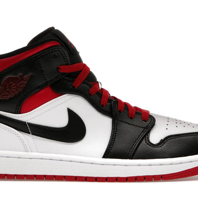 Air Jordan 1 Mid Sneakers White / Gym Red / Black Sale