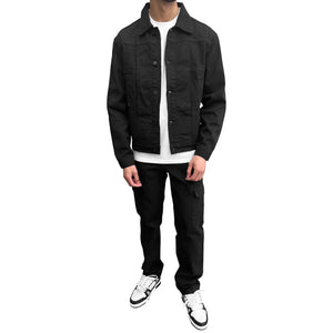 SIARR Black Denim Jacket & Cargo Pants