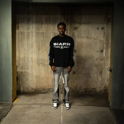 SIARR Chequered L/S Black T-Shirt