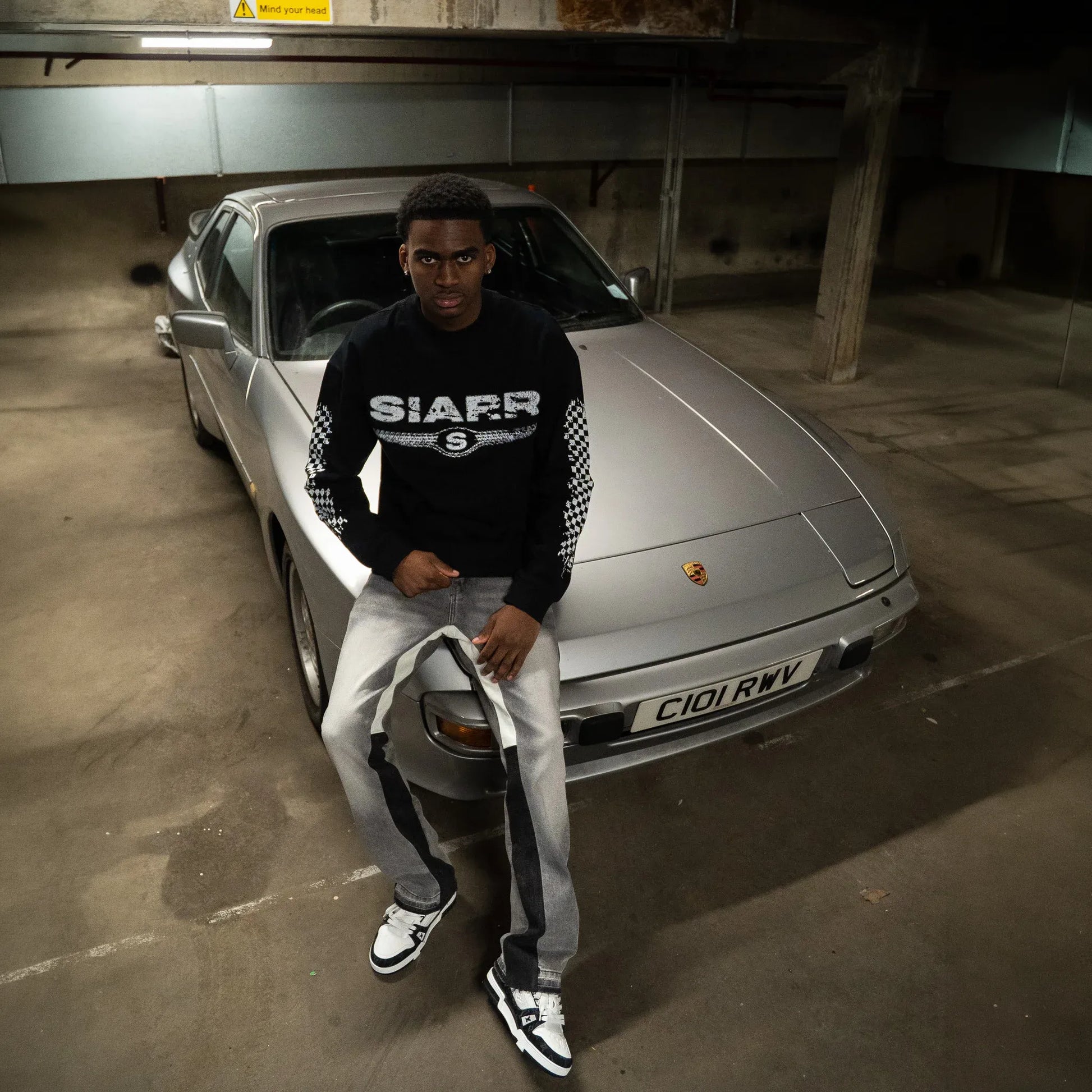 SIARR Chequered L/S Black T-Shirt