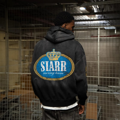 SIARR Crown Washed Black Hoodie