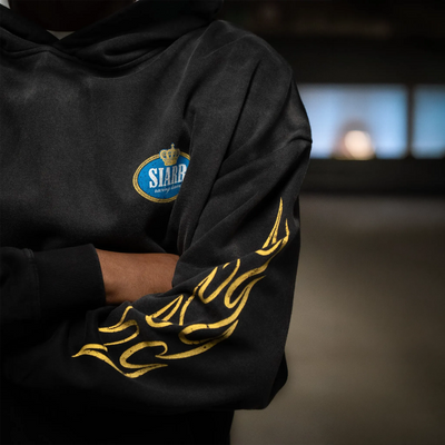 SIARR Crown Washed Black Hoodie