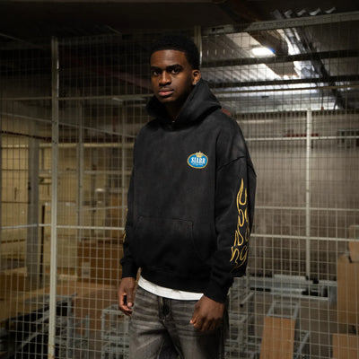 SIARR Crown Washed Black Hoodie