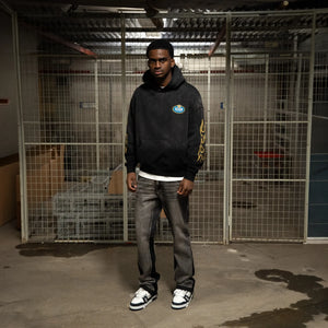 SIARR Crown Washed Black Hoodie