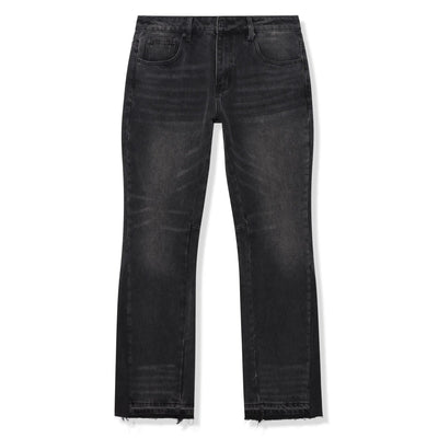 SIARR Flared Washed Black Jeans