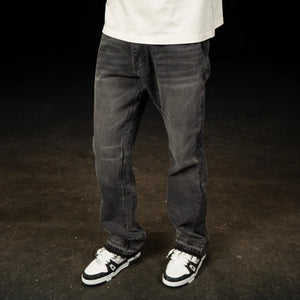 SIARR Flared Washed Black Jeans