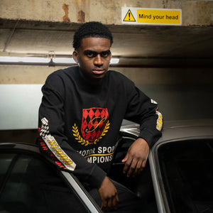 SIARR Motor Sport L/S Black T-Shirt