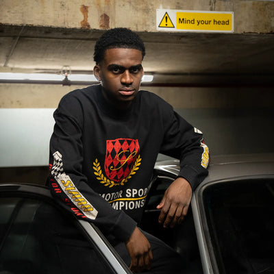 SIARR Motor Sport L/S Black T-Shirt