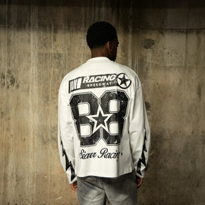 SIARR Speedway L/S White T-Shirt