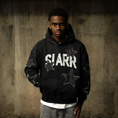 SIARR Star Washed Black Hoodie
