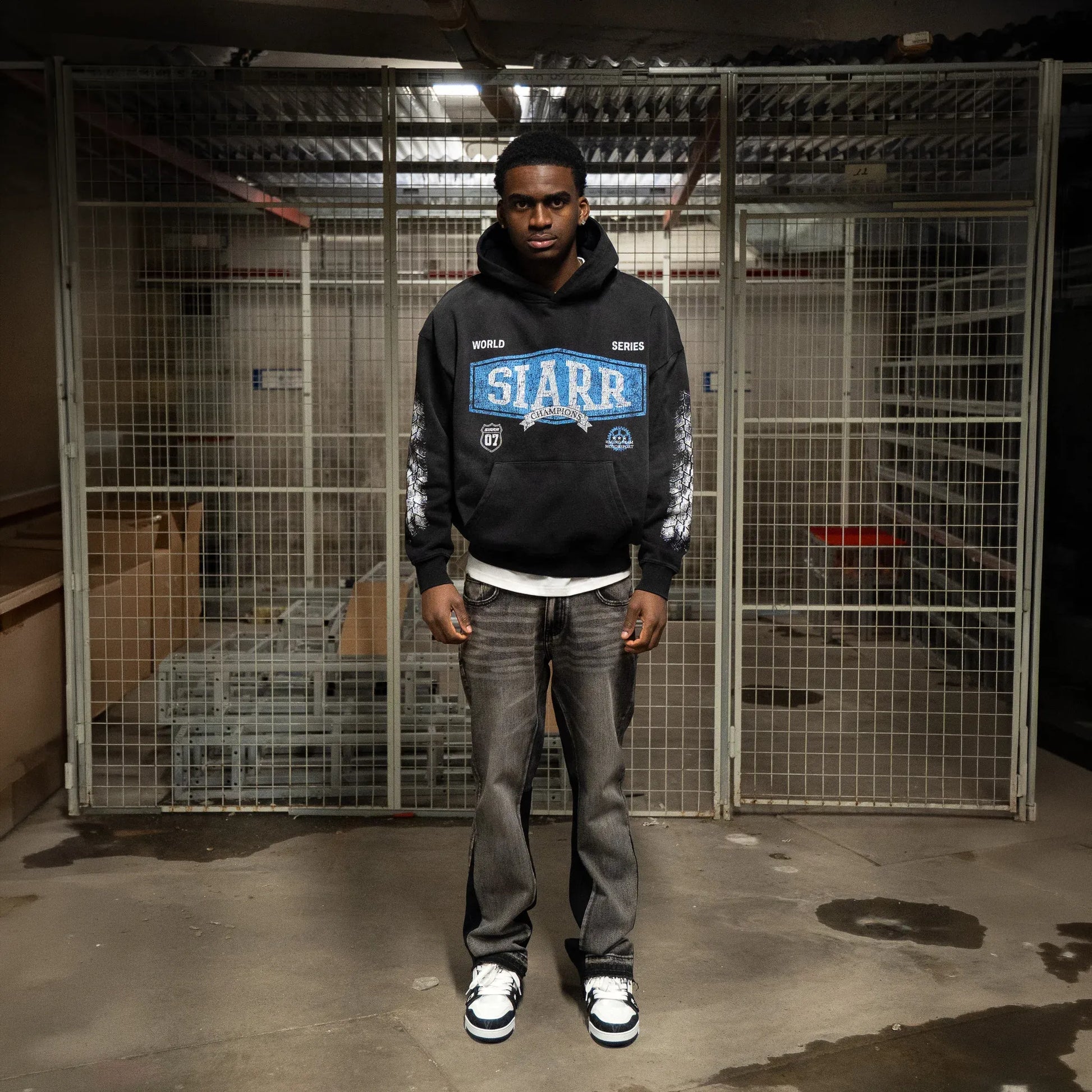 SIARR World Series Washed Black Hoodie