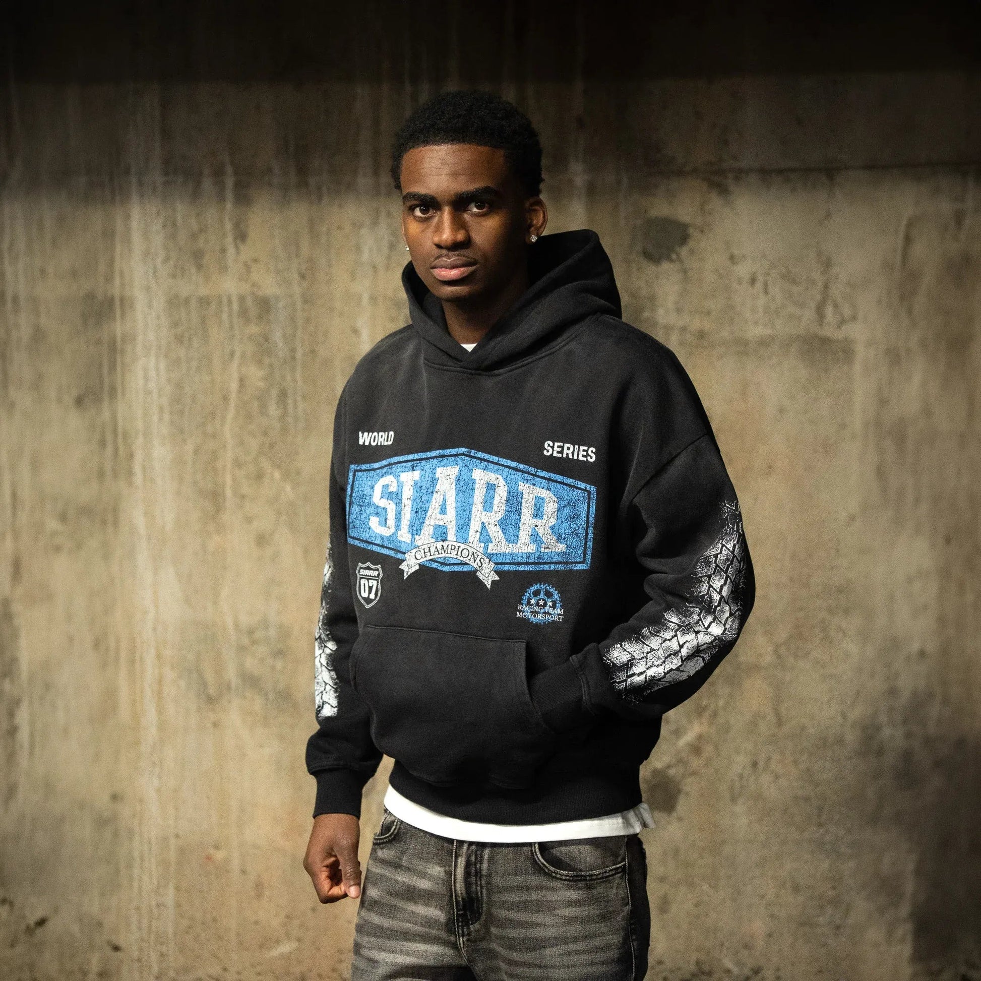 SIARR World Series Washed Black Hoodie