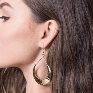 Fair Trade Lunar Crescent Earrings - Gold Tone