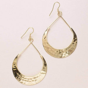 Fair Trade Lunar Crescent Earrings - Gold Tone