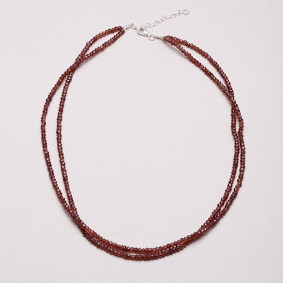 Garnet Double Strand Bead Necklace