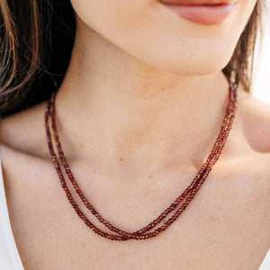 Garnet Double Strand Bead Necklace