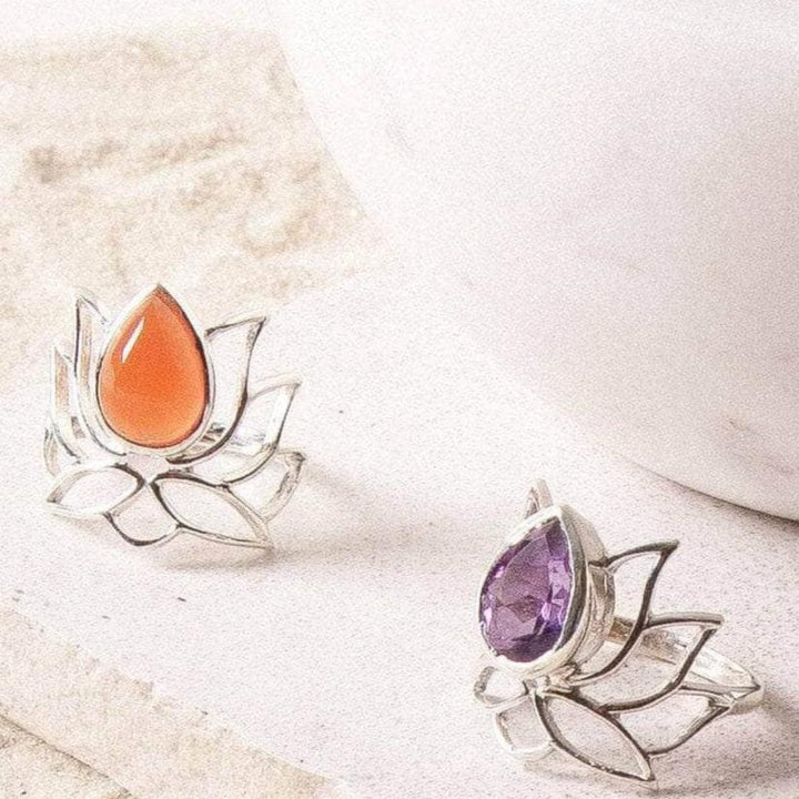 Lotus Gemstone Ring