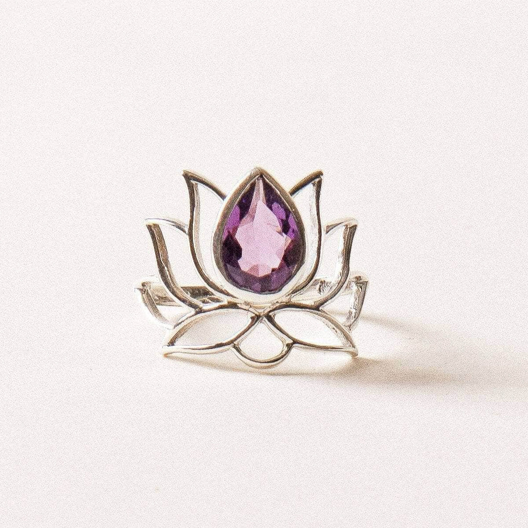 Lotus Gemstone Ring