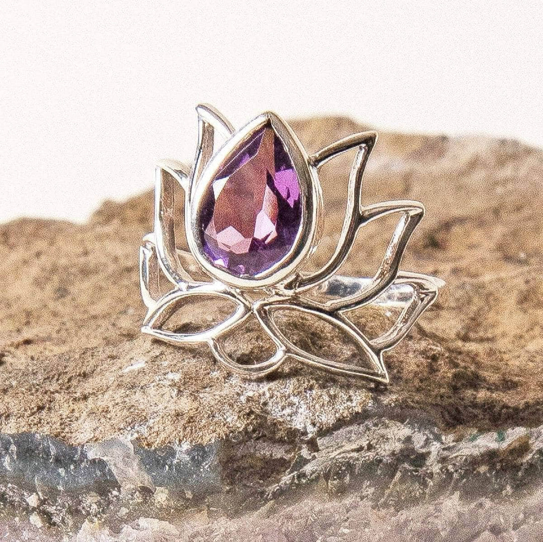 Lotus Gemstone Ring