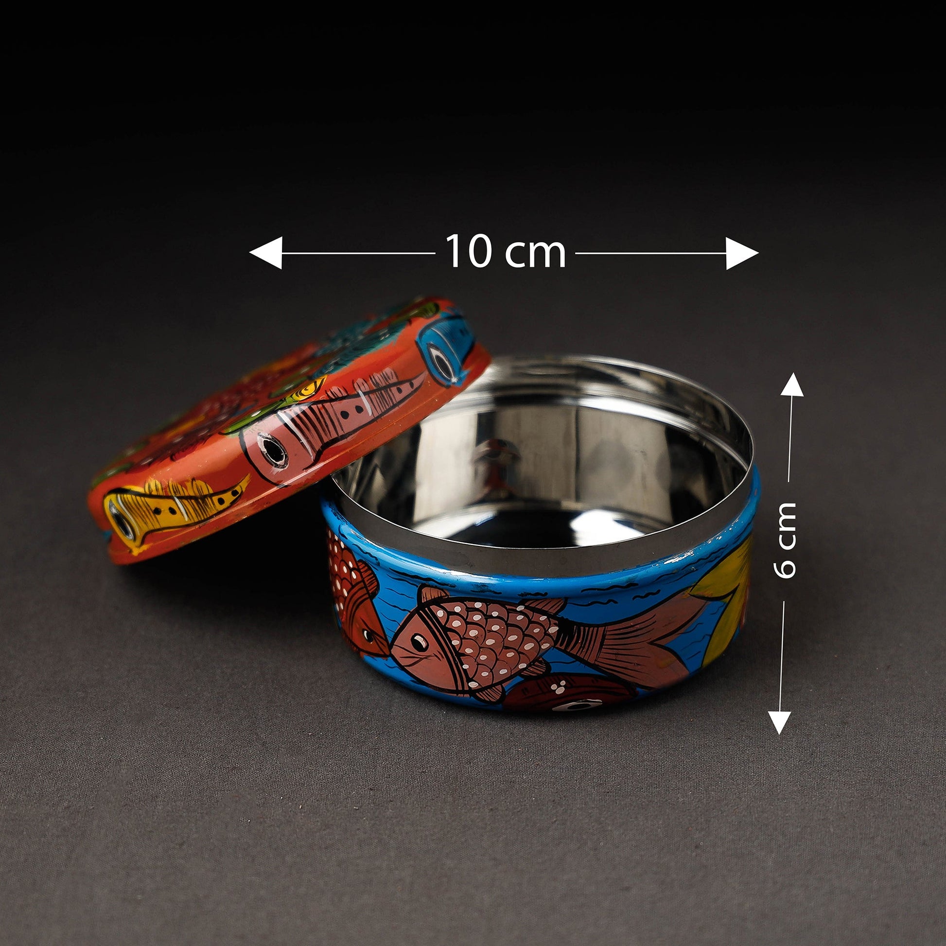 Bengal Patua Handpainted Stainless Steel Multi Utility Container