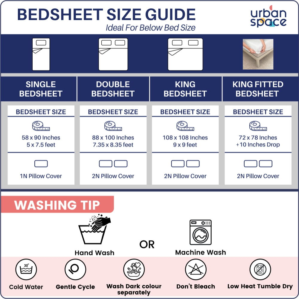 Fitted King Size Cotton Bedsheet - Sweet Cherry Light Brown