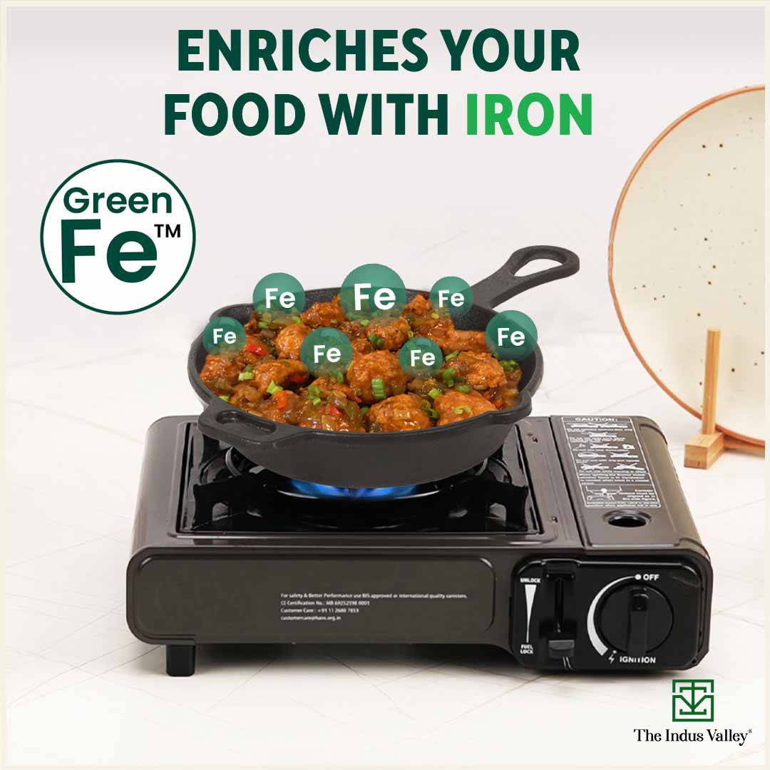 CASTrong Cast Iron Fry Pan/Skillet,Pre-seasoned, Nonstick, 100% Pure, Toxin-free, Induction, 23cm, 1.4L, 2.4kg
