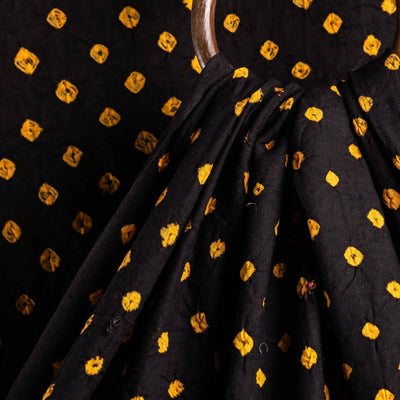 Black - Kutch Tie-Dye Mul Cotton Bandhani Fabric 11