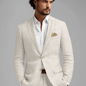 Solbiati Beige Herringbone Linen Jacket