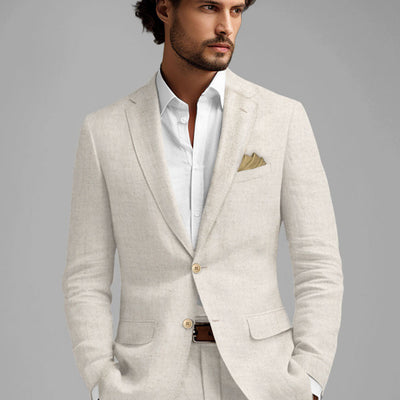 Solbiati Beige Herringbone Linen Jacket