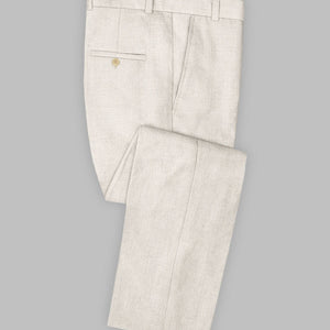Solbiati Beige Herringbone Linen Suit