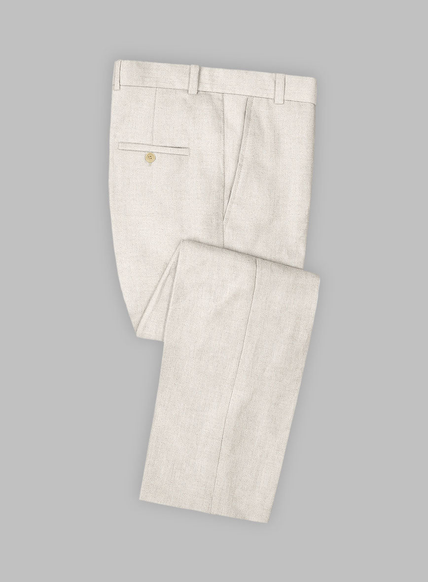 Solbiati Beige Herringbone Linen Suit