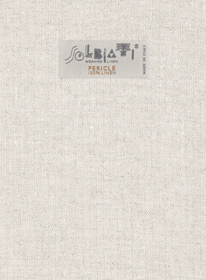 Solbiati Beige Herringbone Linen Suit