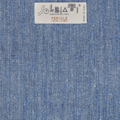 Solbiati Blue Herringbone Linen Pants