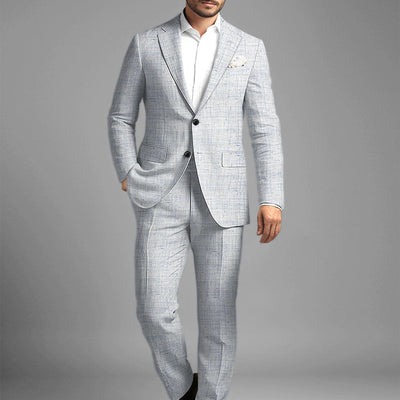 Solbiati Cloudweave Blue Linen Suit