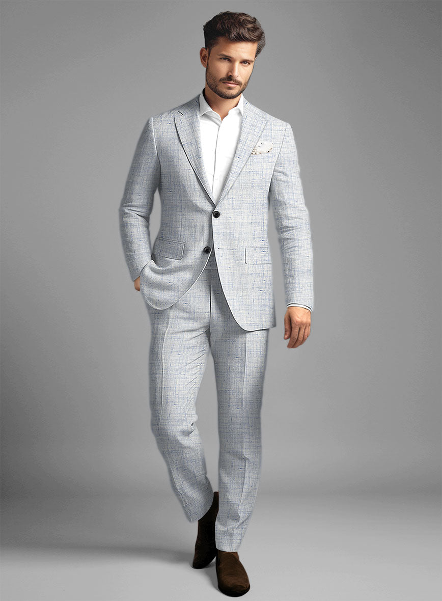Solbiati Cloudweave Blue Linen Suit