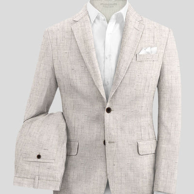 Solbiati Earthweave Brown Linen Suit
