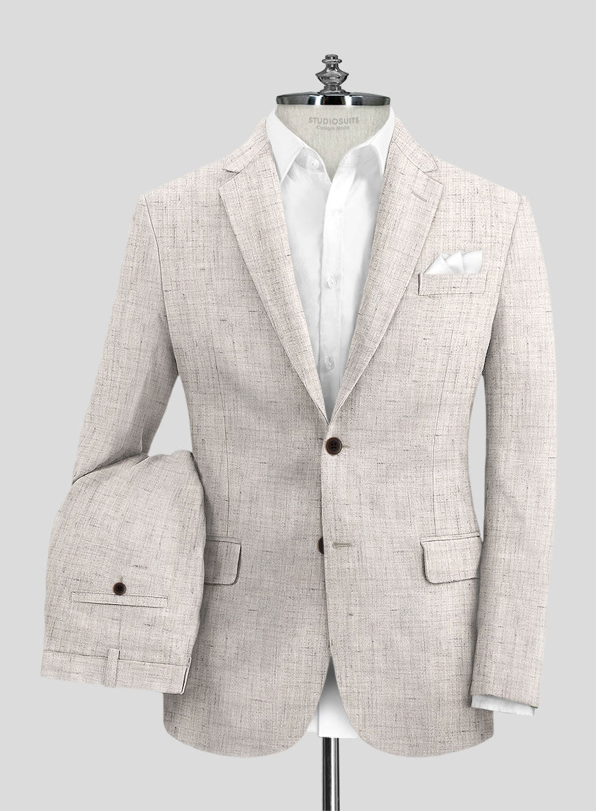 Solbiati Earthweave Brown Linen Suit