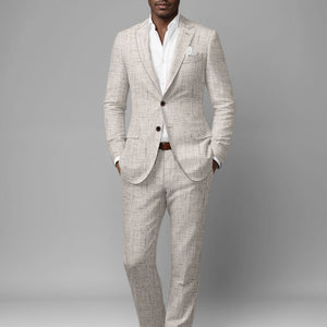Solbiati Earthweave Brown Linen Suit