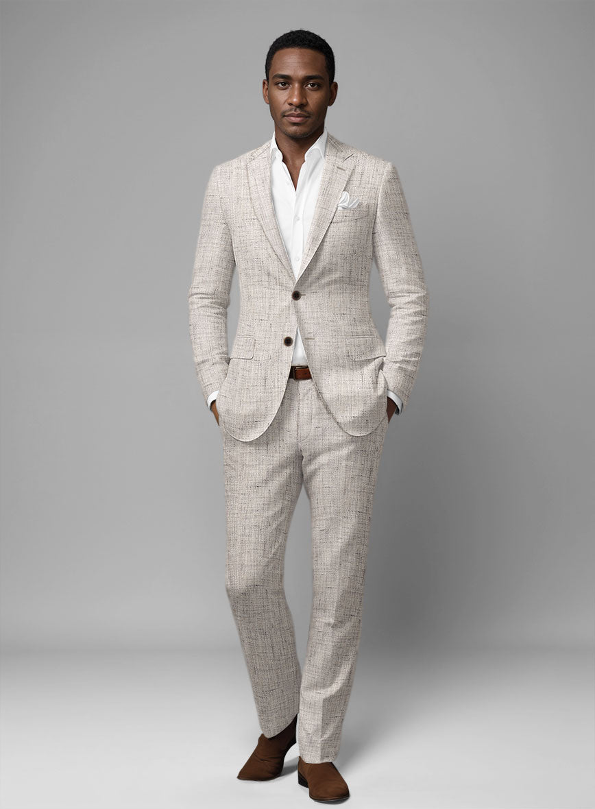 Solbiati Earthweave Brown Linen Suit