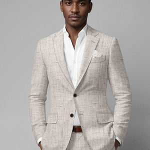 Solbiati Earthweave Brown Linen Suit