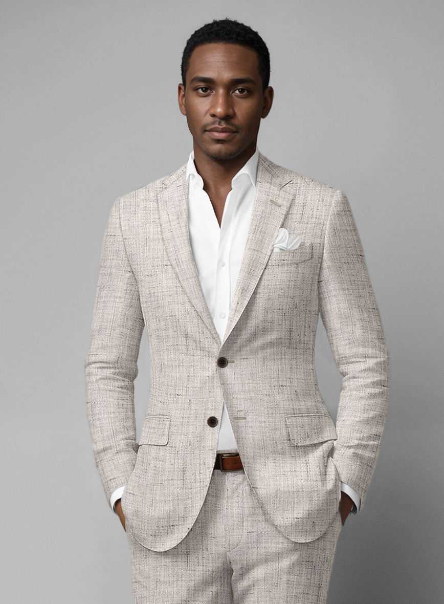 Solbiati Earthweave Brown Linen Suit