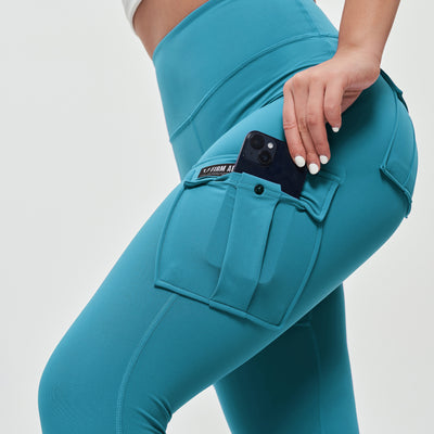Solo Cargo Leggings - Aquatic Green