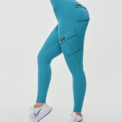 Solo Cargo Leggings - Aquatic Green