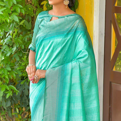 Cerulean Blue South Silk Saree