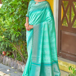 Cerulean Blue South Silk Saree