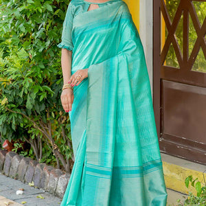 Cerulean Blue South Silk Saree