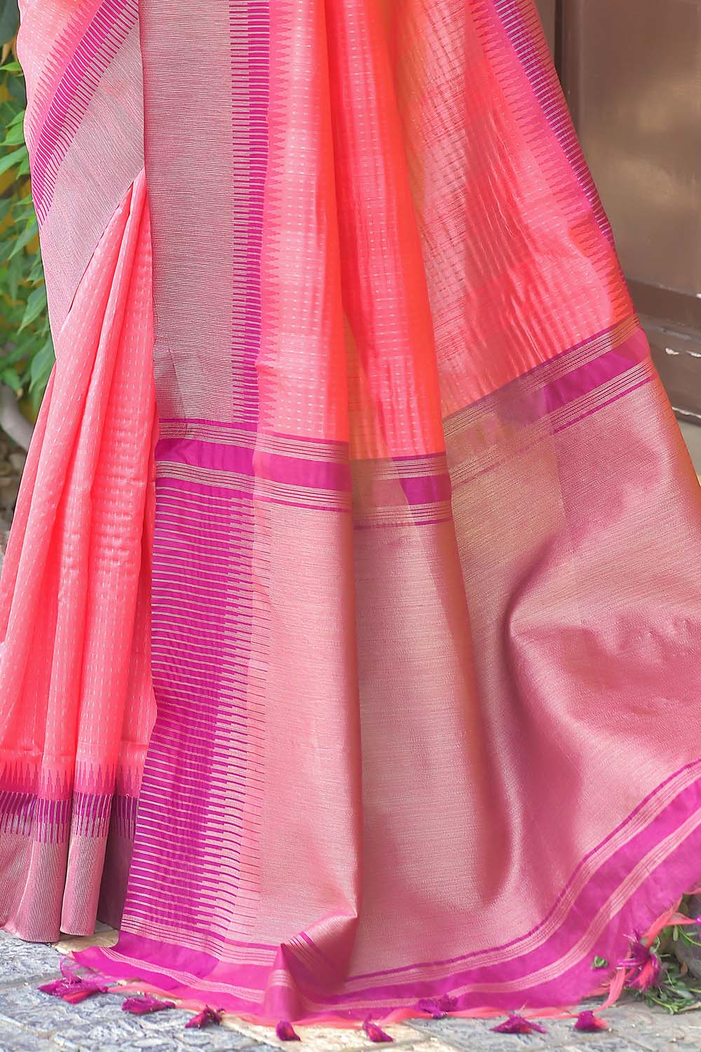 Plum Pink South Silk Saree