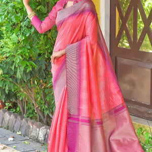 Plum Pink South Silk Saree
