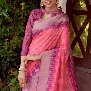 Plum Pink South Silk Saree