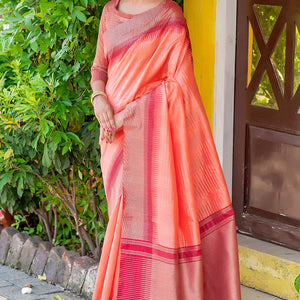 Salmon Pink South Silk Saree